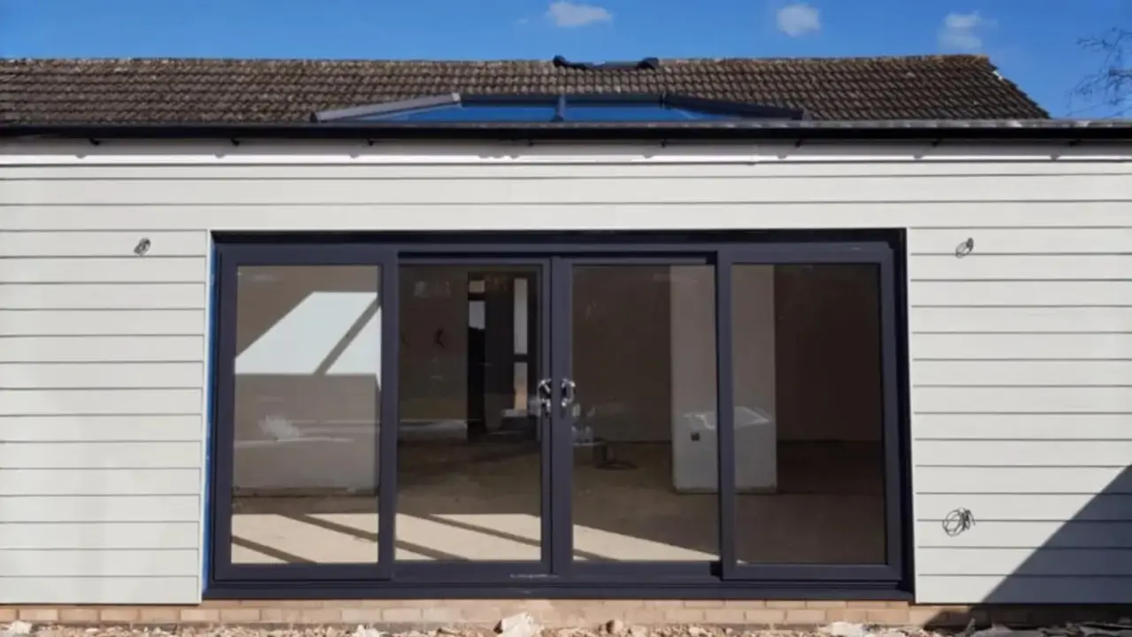 Clean gloss white uPVC tongue-and-groove cladding boards installed on an outdoor porch canopy ceiling. Finished by Norfolk Exterior Solutions